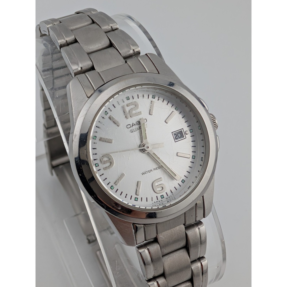 Casio Watch Women LTP-1215A Silver 28mm Case 6.75" Band- New Battery